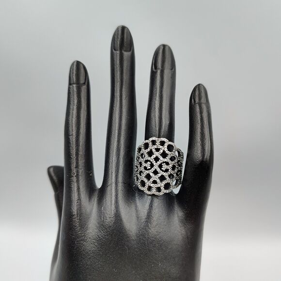 Pandora ALE Sterling Silver 925 CZ Shimmering Lace Ring Sz 6.5 54 Retired - Picture 7 of 16